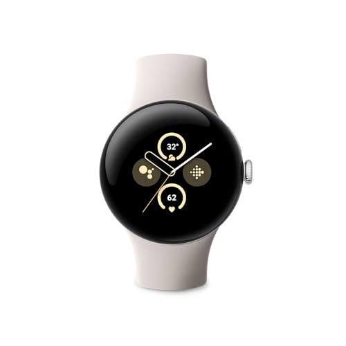 Google Pixel Watch 2 da Fitbit e Google - Monitoraggio battito cardiaco, Gestione stress, Funzionalità di sicurezza - Smartwatch Android - Cassa in alluminio - Cinturino sportivo grigio creta - Wi-Fi