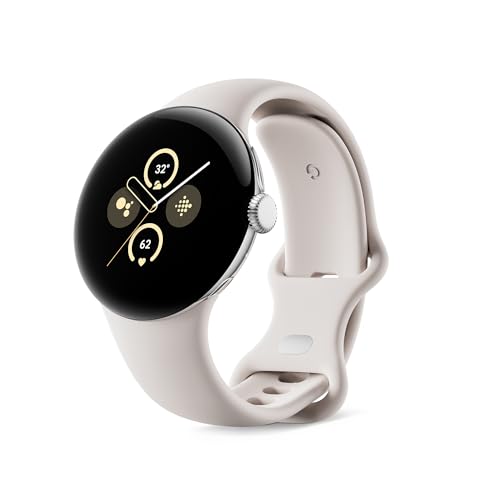 Google Pixel Watch 2 da Fitbit e Google - Monitoraggio battito cardiaco, Gestione stress, Funzionalità di sicurezza - Smartwatch Android - Cassa in alluminio - Cinturino sportivo grigio creta - Wi-Fi