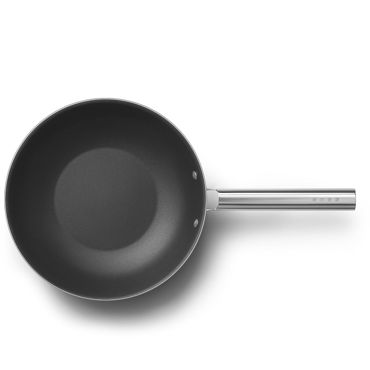 Smeg, Wok Antiaderente CKFW3001CRM, Diametro 30 cm, Manico Ergonomico in Acciaio Inossidabile, Per Tutti i Piani Cottura, Fino a 250° in Forno, Capacità 5,3L, Panna