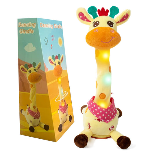 seOSTO Dancing Giraffa Musicale Cantante Giocattolo Giraffa Danzante e Attorcigliato, Giocattolo Interattivo Luminoso e Cantante Registrazione E Ripetizione Di Quello Che Dici, Regali per Ragazzi E