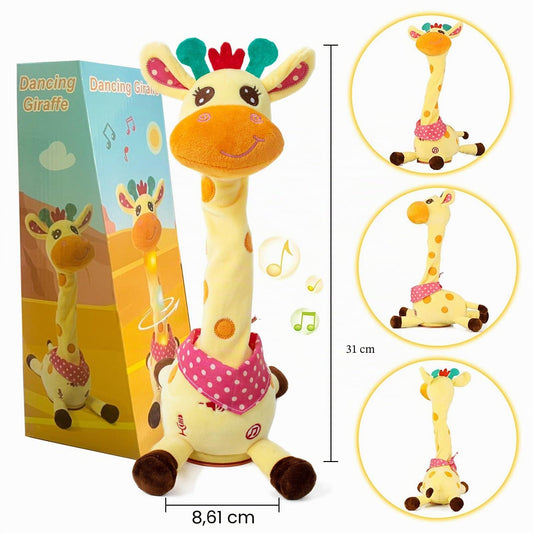 seOSTO Dancing Giraffa Musicale Cantante Giocattolo Giraffa Danzante e Attorcigliato, Giocattolo Interattivo Luminoso e Cantante Registrazione E Ripetizione Di Quello Che Dici, Regali per Ragazzi E