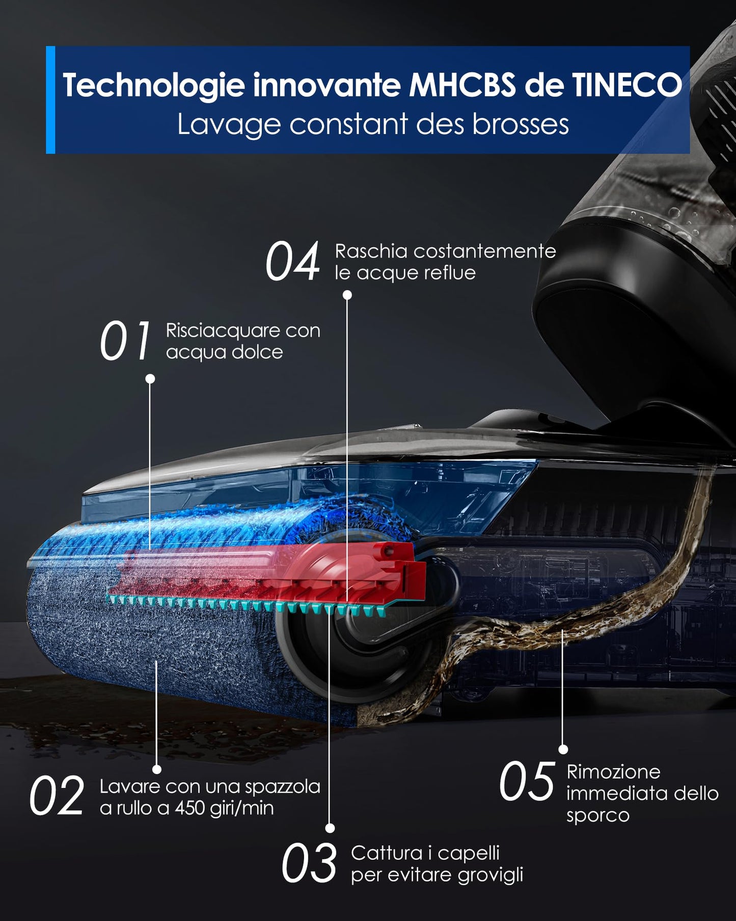 Tineco Floor ONE S7 Stretch Ultra Lavapavimenti aspirapolvere senza fili, ad umido e a secco, Design reclinabile a 180°zero grovigli, 50 minuti di autonomia, auto-pulizia FlashDry a 85°C