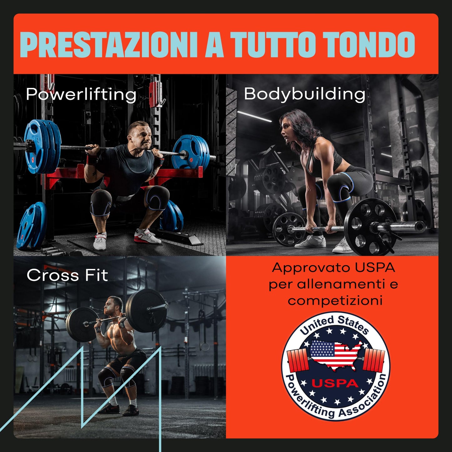 Mava Sports Ginocchiere a Compressione per Sollevamento Pesi Uomo e Donna - 7mm Neoprene per Cross Training, WOD, Palestra, Squat e Sollevamento Pesi