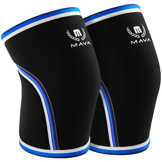 Mava Sports Ginocchiere a Compressione per Sollevamento Pesi Uomo e Donna - 7mm Neoprene per Cross Training, WOD, Palestra, Squat e Sollevamento Pesi