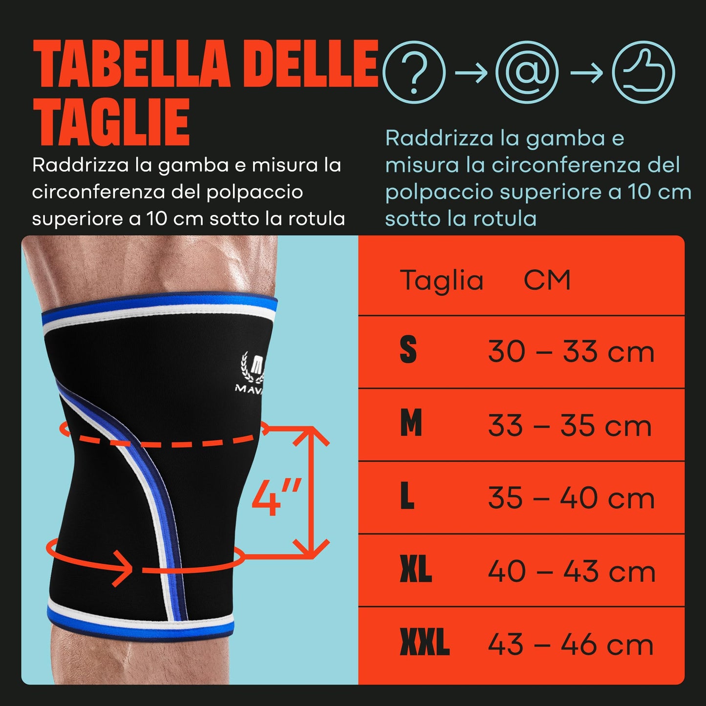 Mava Sports Ginocchiere a Compressione per Sollevamento Pesi Uomo e Donna - 7mm Neoprene per Cross Training, WOD, Palestra, Squat e Sollevamento Pesi
