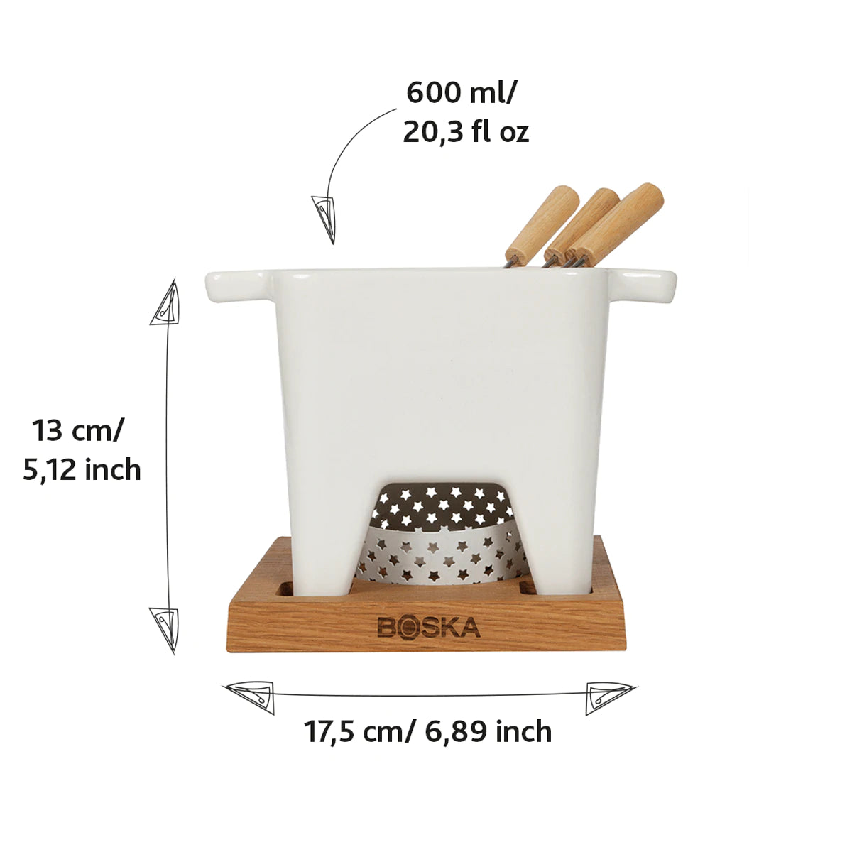 Fondue Set Large Bianco Boska in Ceramica