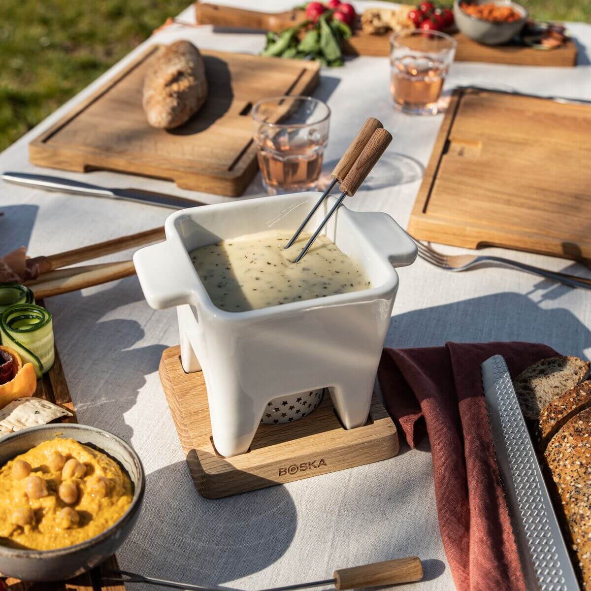 Fondue Set Large Bianco Boska in Ceramica