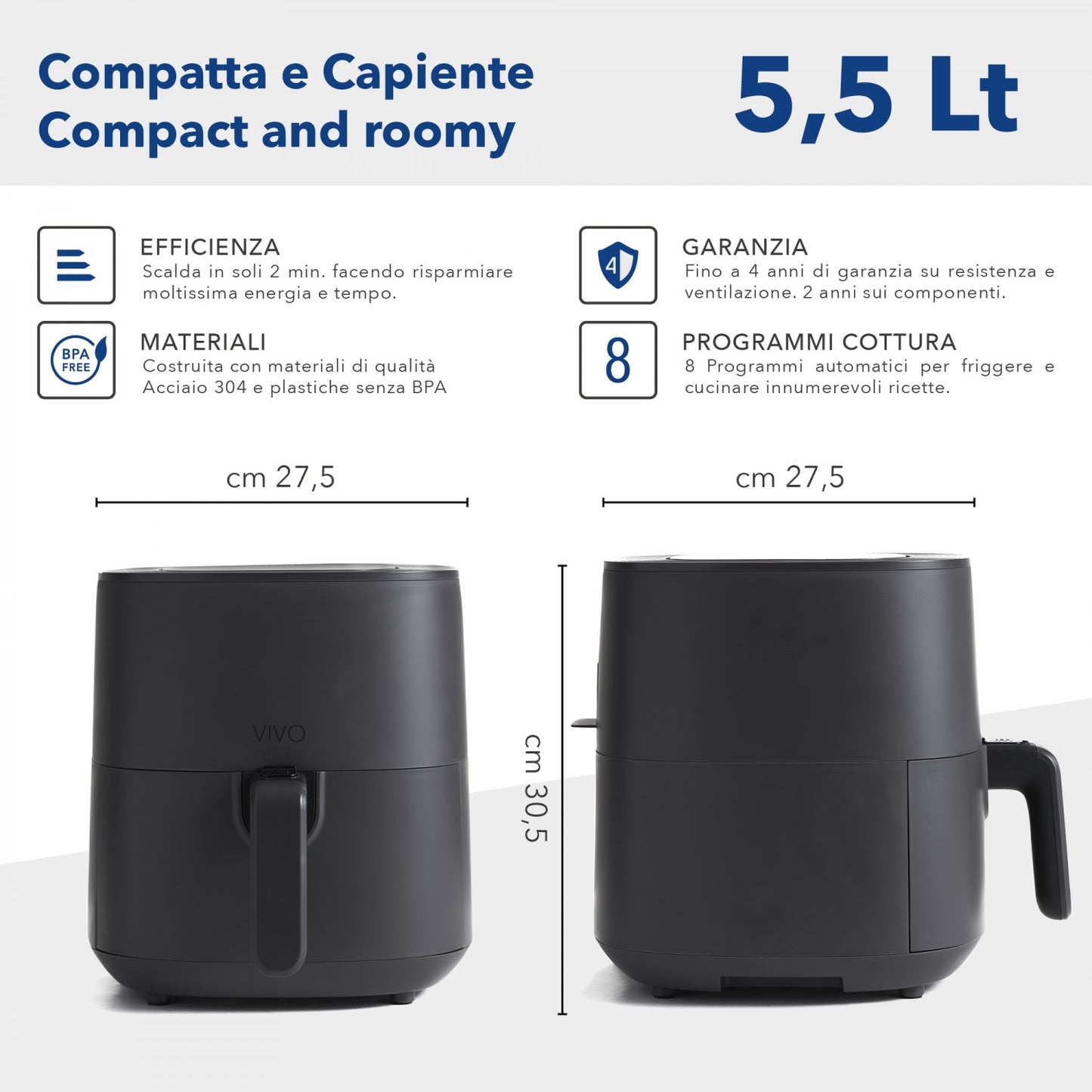 Vivo Air Fryer Classe Italy Air Fryer 5.5L