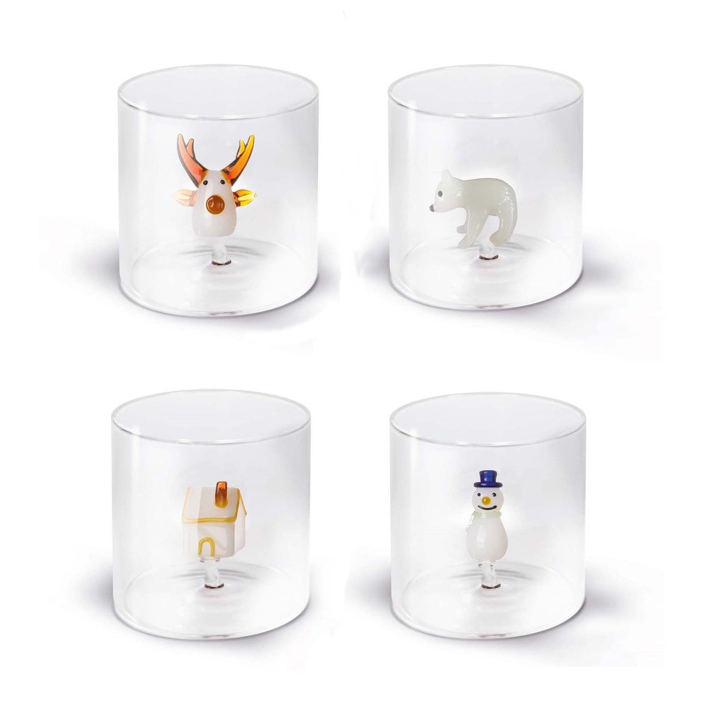 WD Lifestyle Bicchiere Figure in Vetro Soggetti Animali