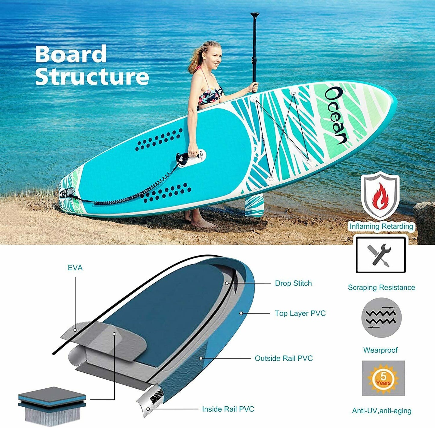 Tavola Ocean Stand Up Paddle SUP Gonfiabile 10'6"